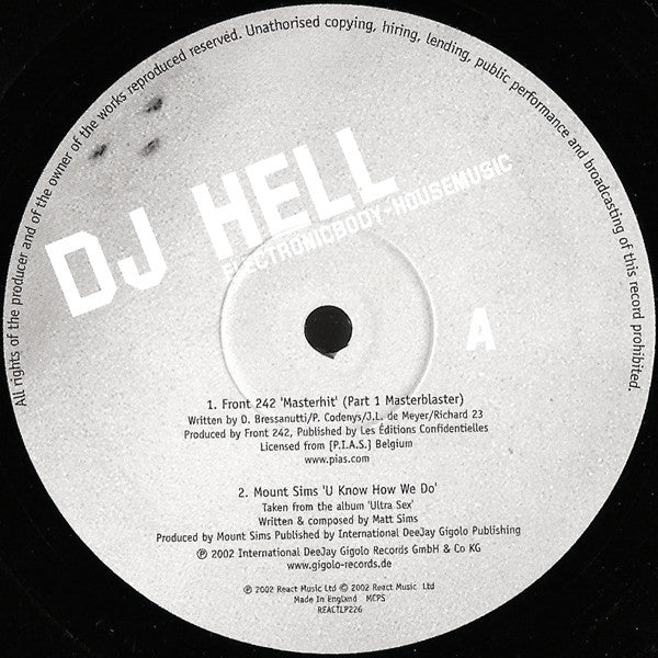 DJ Hell* - Electronicbody-Housemusic (4xLP, Comp) - USED