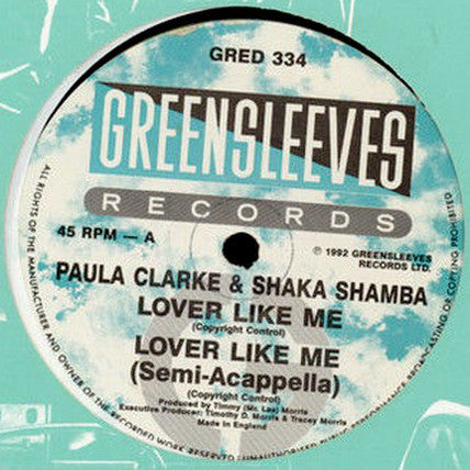 Paula Clarke & Shaka Shamba - Lover Like Me (12") - USED