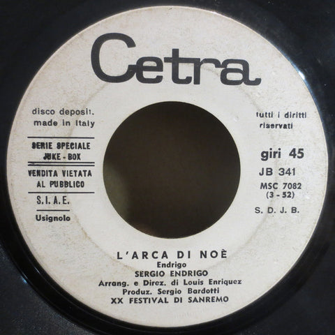 Sergio Endrigo / Lucia Rizzi - L'Arca Di Noé / L'Addio (7", Jukebox) - USED