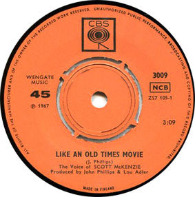 Scott McKenzie - Like An Old Times Movie (7", Single) - USED