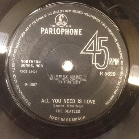 The Beatles - All You Need Is Love (7", Single, Sol) - USED