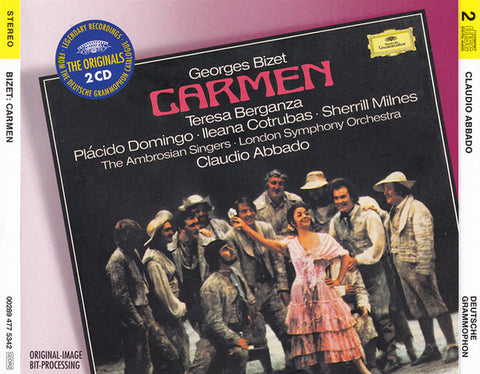Georges Bizet - Teresa Berganza, Placido Domingo, Ileana Cotrubas, Sherrill Milnes, The Ambrosian Singers, London Symphony Orchestra*, Claudio Abbado - Carmen (2xCD, Album, RE, RM) - NEW