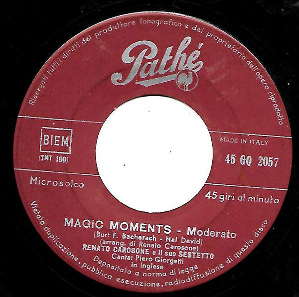 Renato Carosone E Il Suo Sestetto - Magic Moments / Mama Guitar (7", Mono) - USED