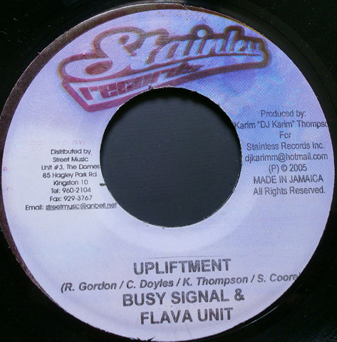 Busy Signal & Flava Unit / L.M.S - Upliftment / I Adore You (7") - USED