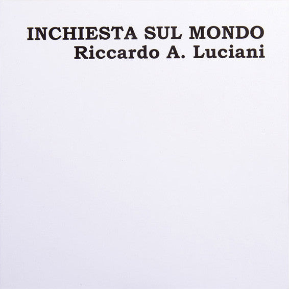 Riccardo A. Luciani* - Inchiesta Sul Mondo (2xLP, Ltd, Num, RE, Gat) - NEW