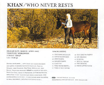 Khan - Who Never Rests (CD, Album, Promo) - USED