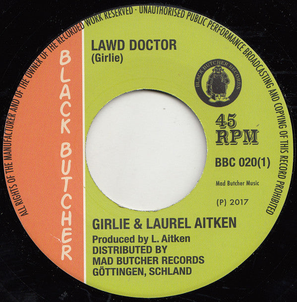 Girlie (2) & Laurel* - Lawd Doctor / Big Fight In Hell (7", RE) - USED