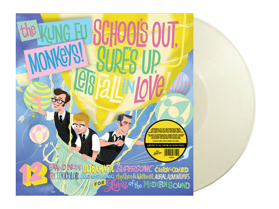 KUNG FU MONKEYS ‎– School's Out, Surf's Up, Let's Fall In Love! (LP, Album, RE, WHITE, ltd) - NEW